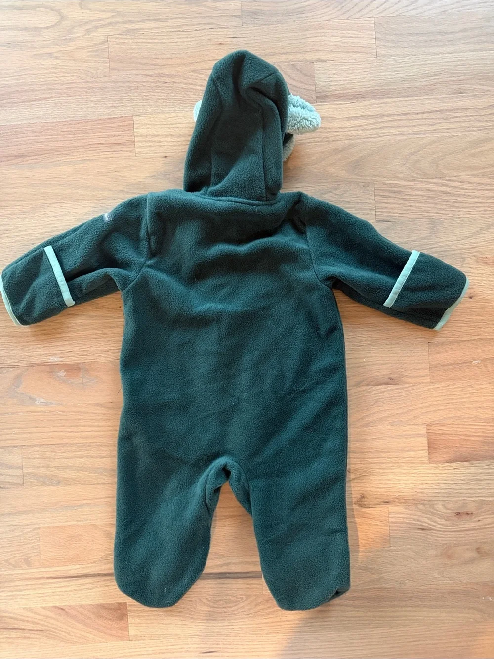 Columbia Dark Green Sherpa-Trim Baby Fleece One-Piece Bunting Suit 3-6M